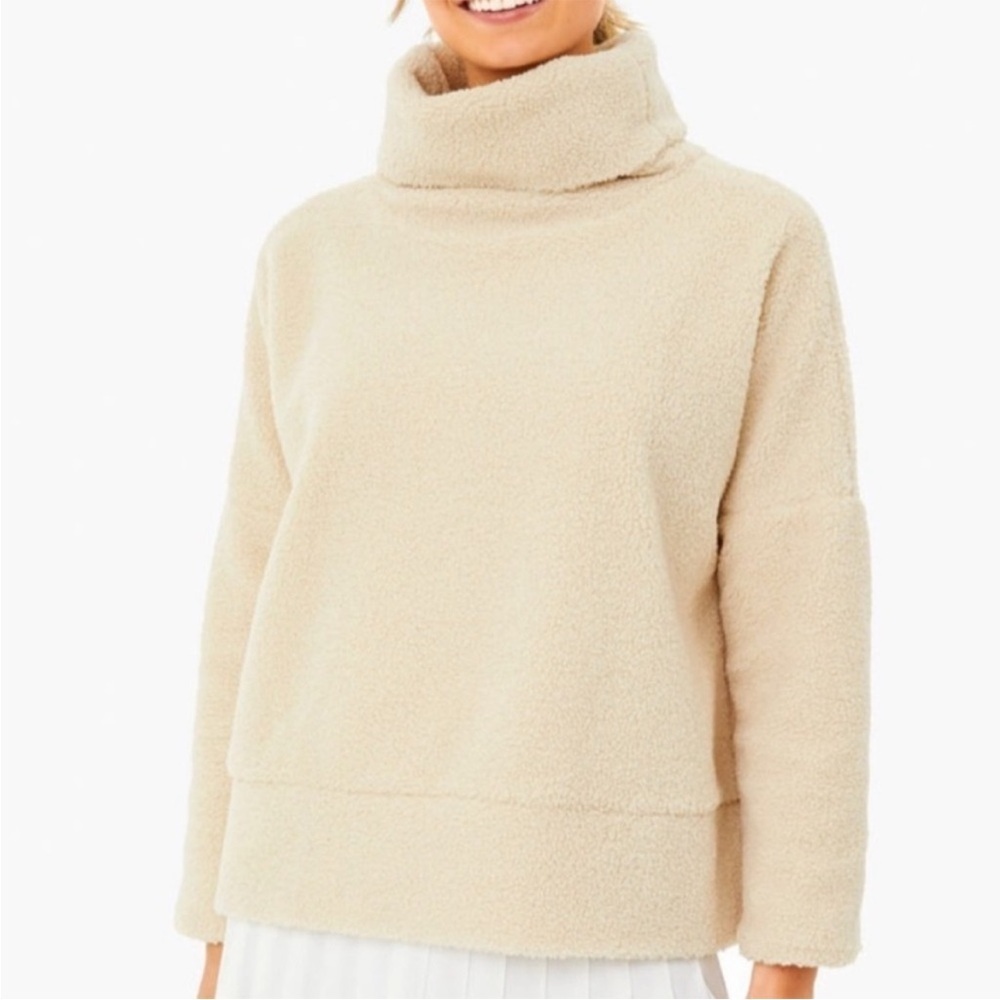 Tuckernuck Rollins Funnel Neck Pullover Cream Sherpa S
